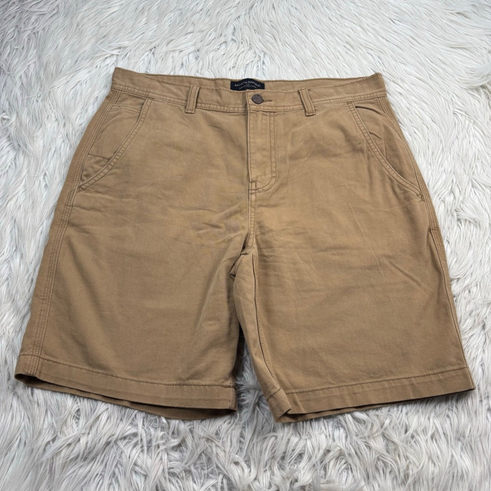 Banana Republic Men's 33 Brown Tan Surplus Twill Chino Shorts Preppy Classic